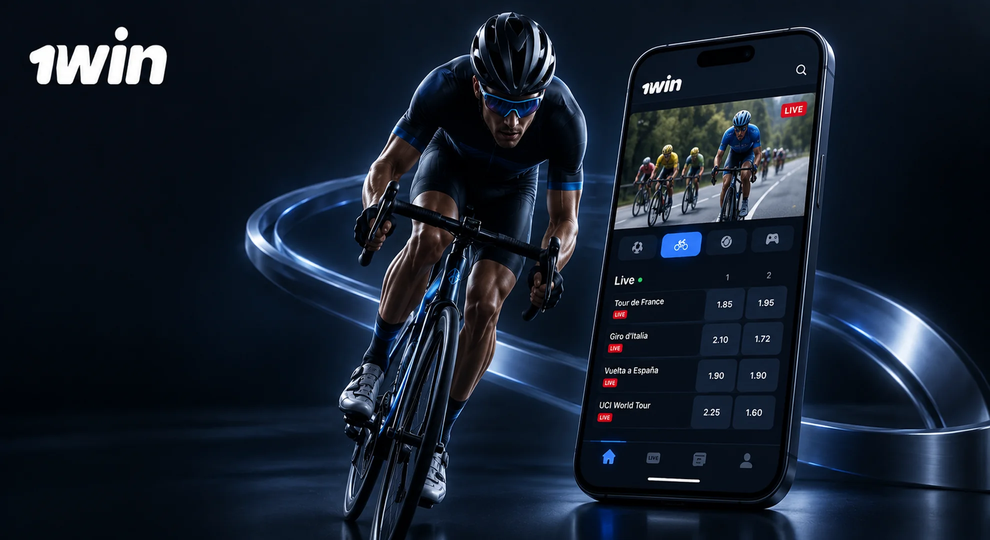 Cycling betting at 1win with live races, competitive odds and a wide range of betting options