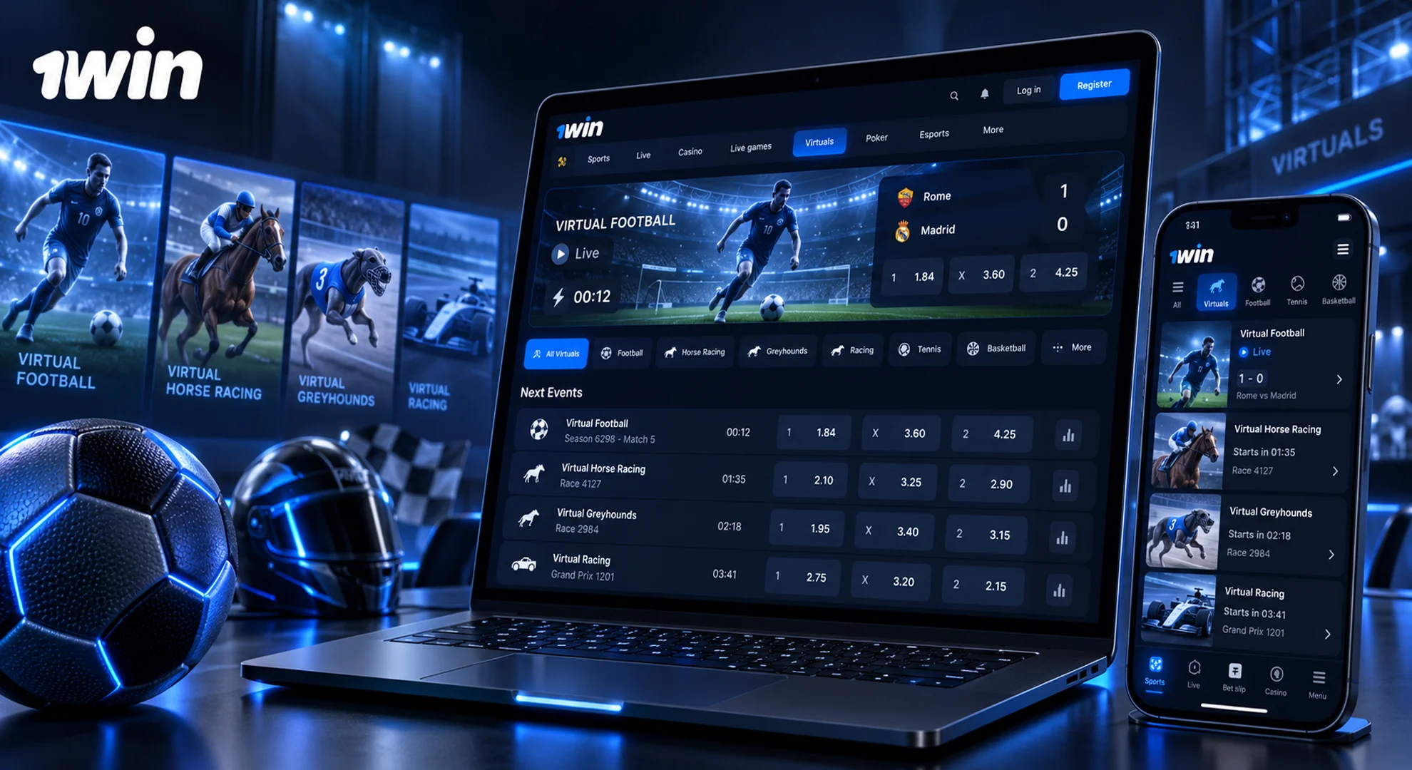 1win Virtual Betting featuring virtual sports, instant results and a wide range of online betting options