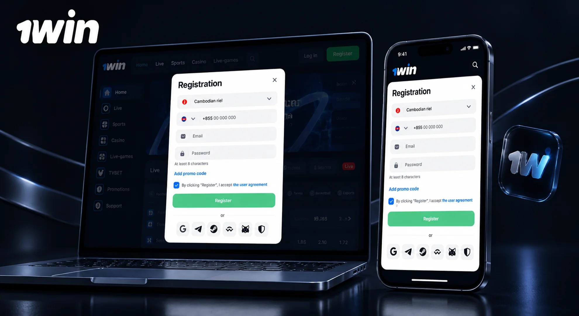 Register or Log In to Your 1win Account