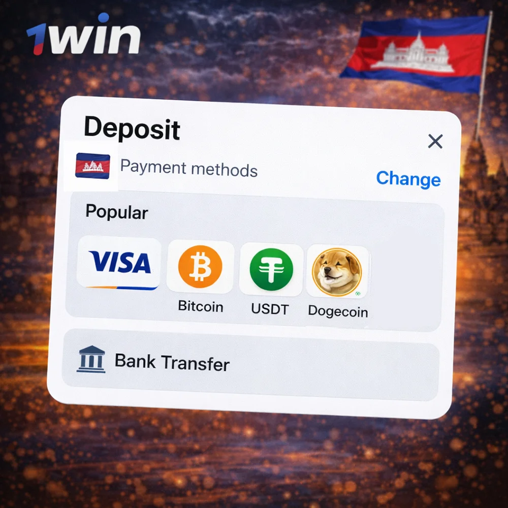 1win deposit and withdrawal methods in Cambodia 