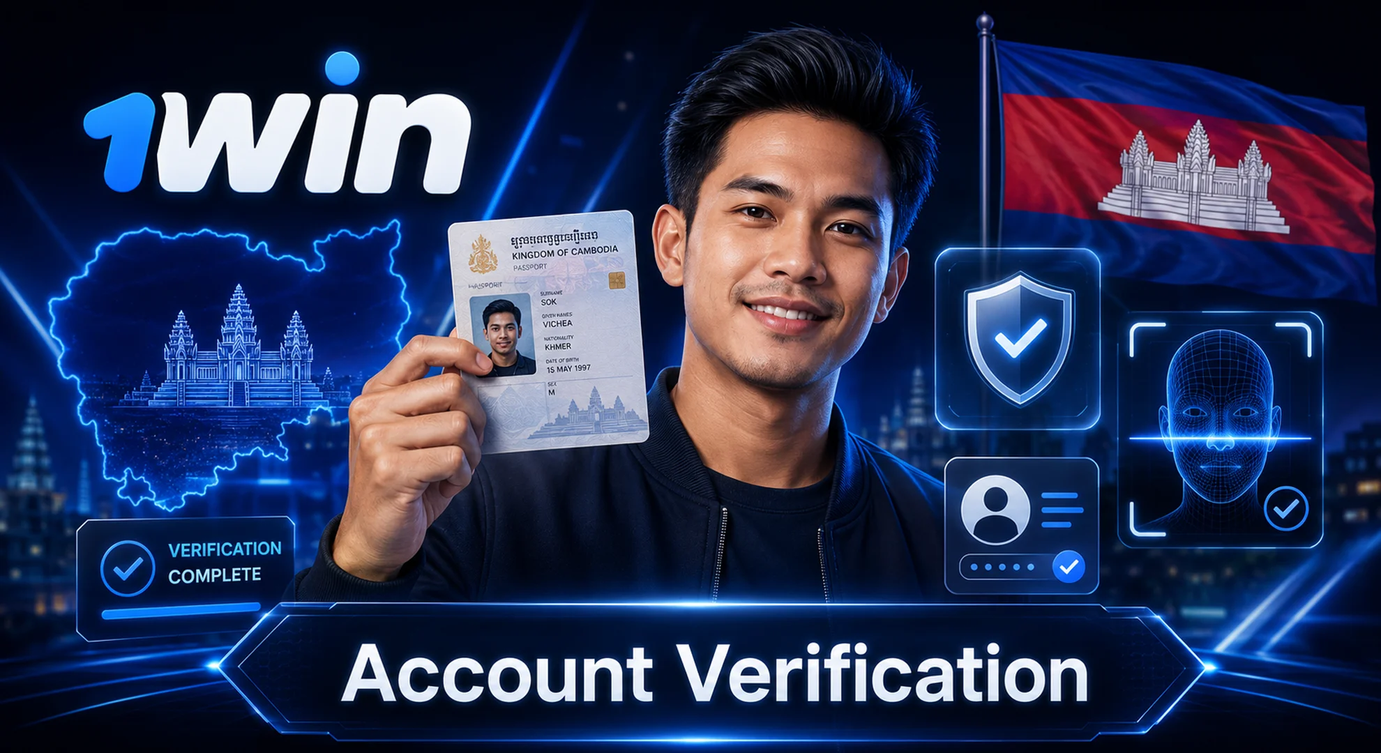 how to verificate 1win account